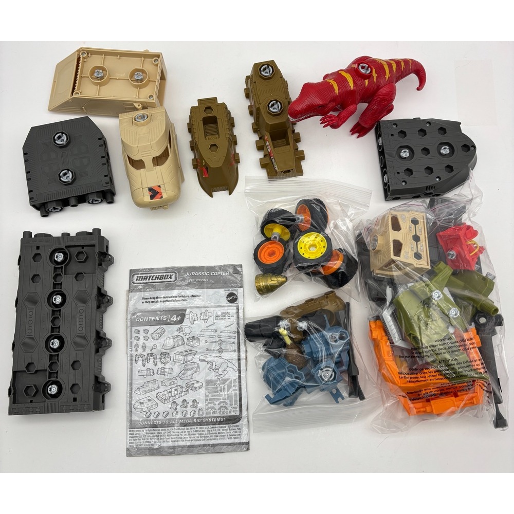 Matchbox Mega Rig System Jurassic Copter 99% COMPLETE 2010 Dinosaur Set